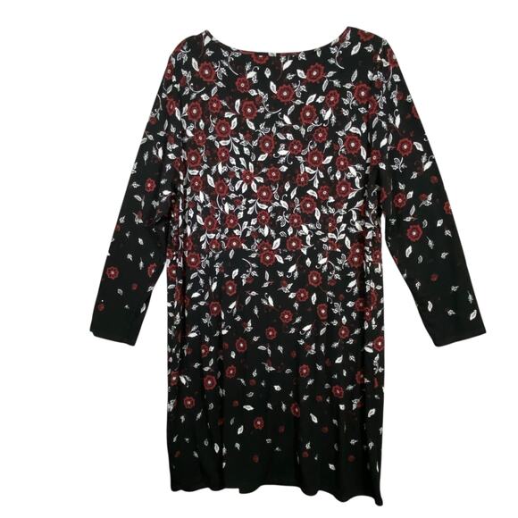 J Jill Dress Wearable Collection Black Floral Tunic - Picture 2 of 7